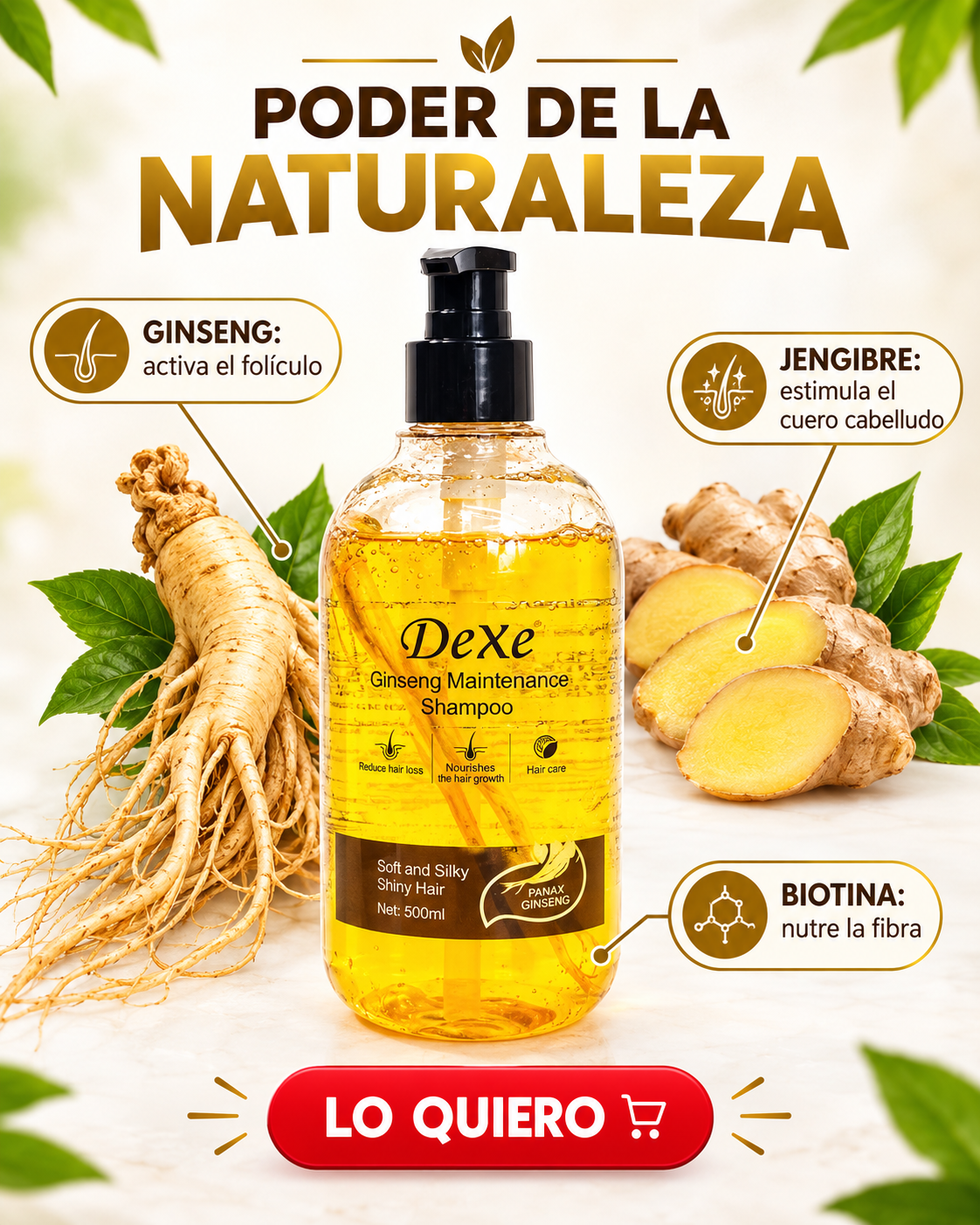 Shampo Dexe Ginseng Organico
