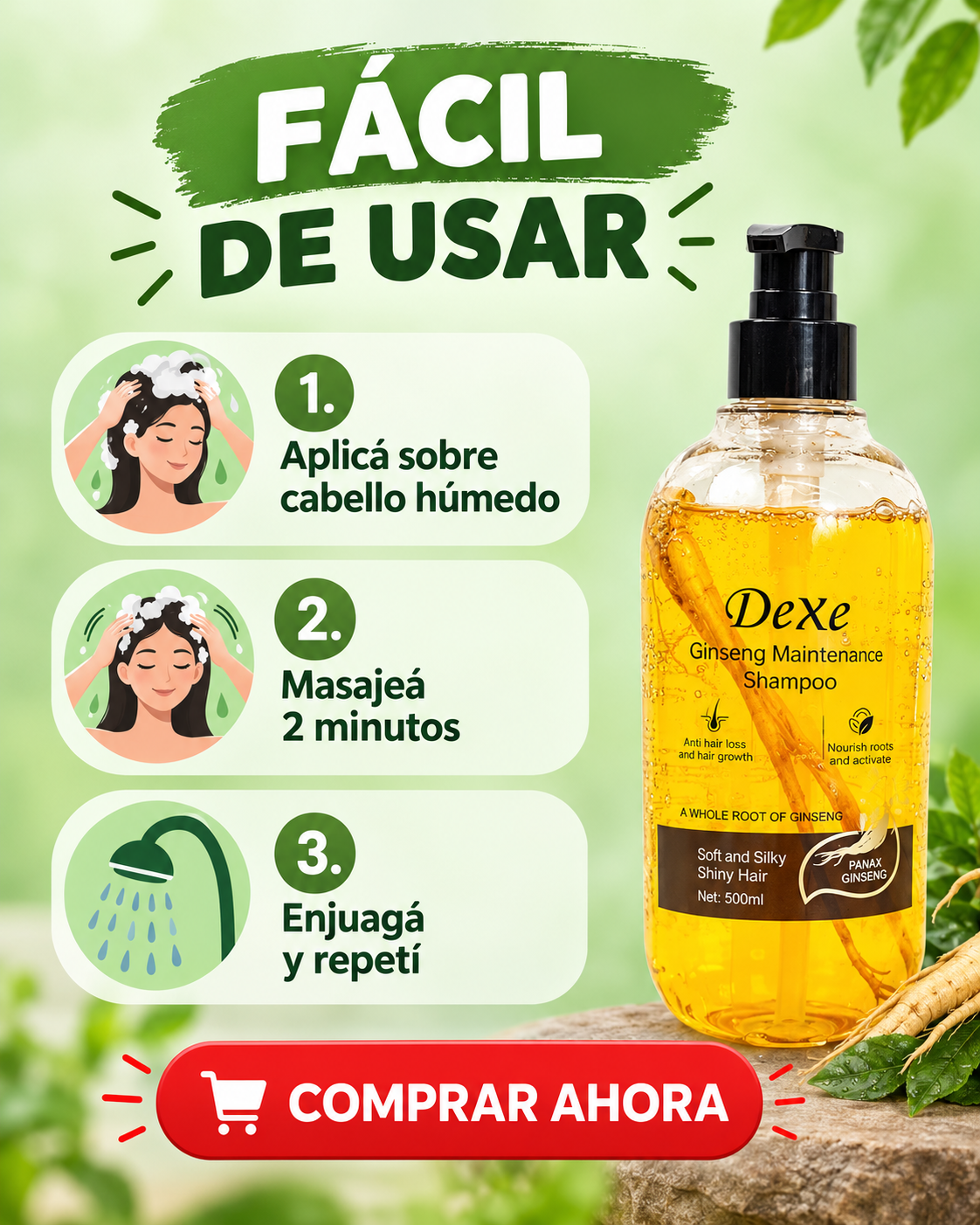 Shampo Dexe Ginseng Organico