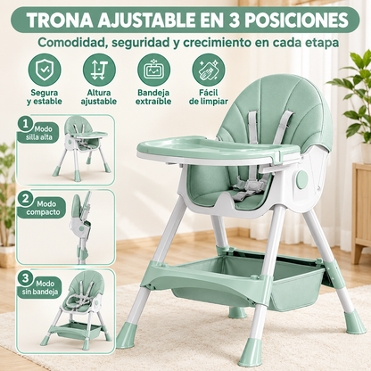 Silla Alta De Comer 3 En 1 Para Bebe