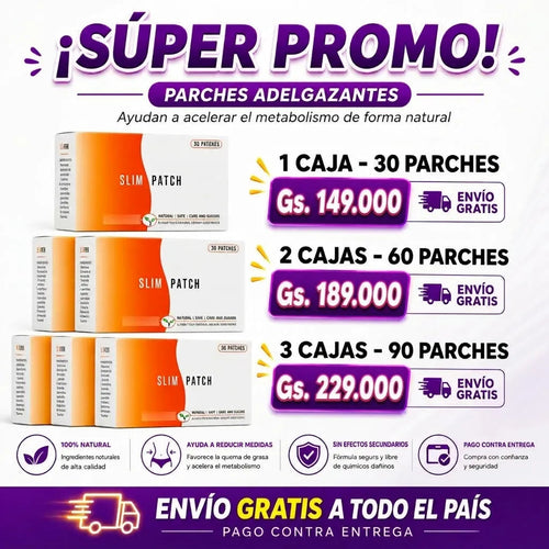 Promo Slim Patch: 1, 2 y 3 cajas con envio gratis
